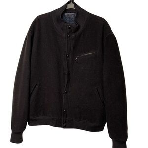 Peruvian connection brown alpaca wool bomber XL